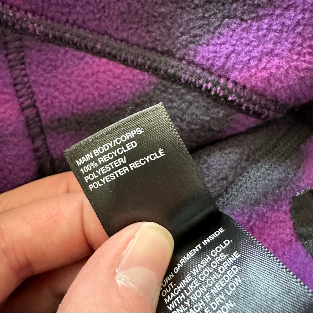 Zella Girl Purple‎ Black Swirl Fleece Hoodie Sweatshirt size Large 10/12 - Picture 4 of 4